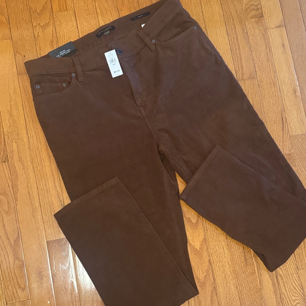 Banana Republic Men's Traveler Brushed Super Soft Pants in Rich Brown